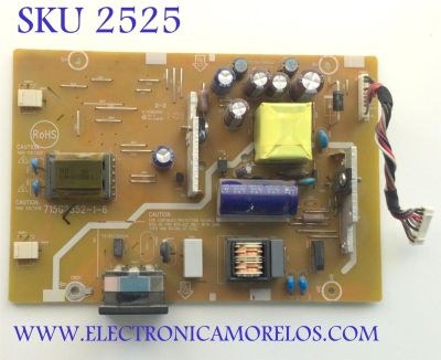 FUENTE PARA MONITOR HP / NUMERO DE PARTE 7521MA1J / 715G2852-1-6 / MODELO HP 17" W1707